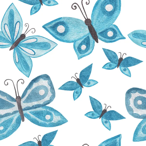 Бабочка акварель бесшовный фон — стоковое фото