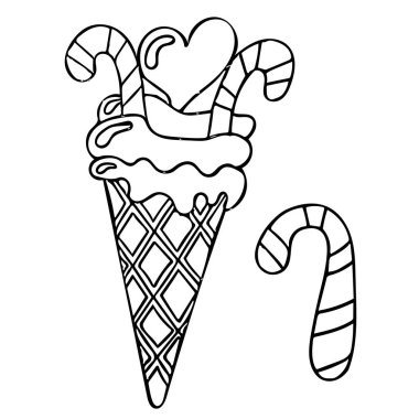 Hattı dondurma tatlı ve lezzetli siyah