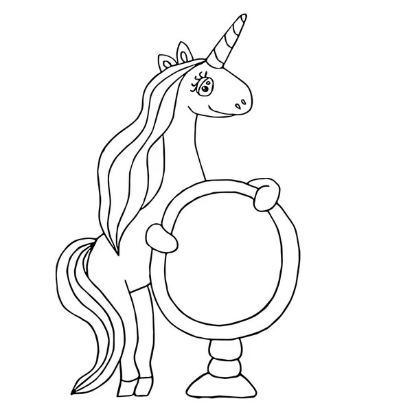 Unicorn voor coloring boek — Stockvector