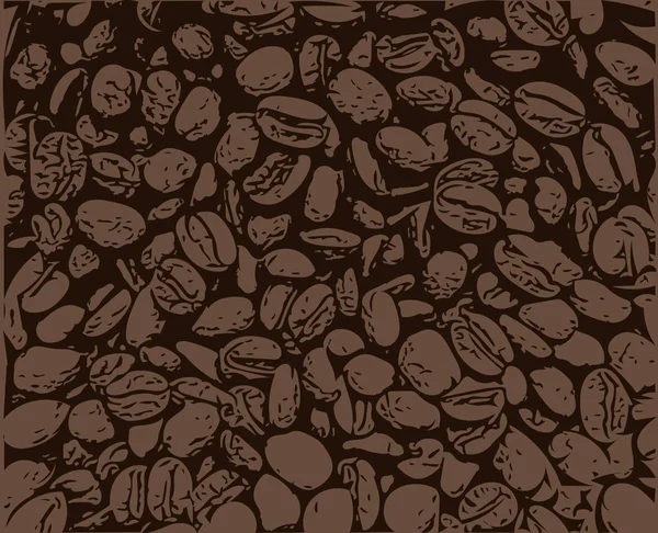 Grãos de café fundo vector — Vetor de Stock