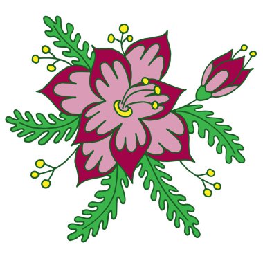 Soyut siyah çizgi çiçek