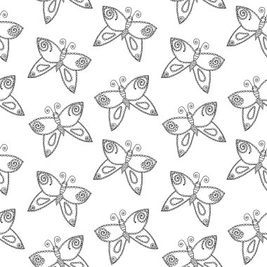 Satır dekoratif öğeler üzerinde beyaz backgro izole kelebek