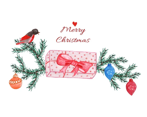 Christmas wreath watercolor — Stock Photo, Image