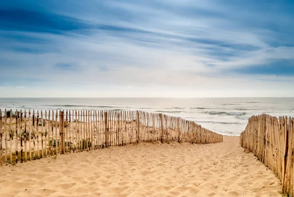 Camino a la hermosa playa, Lacanau, Francia —  Fotos de Stock