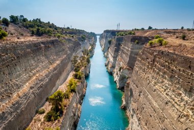 Ege Adaları Yunanistan görünümünde Corinth Kanalı