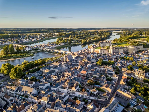 Letecký Pohled Města Amboise Údolí Loiry Stock Obrázky