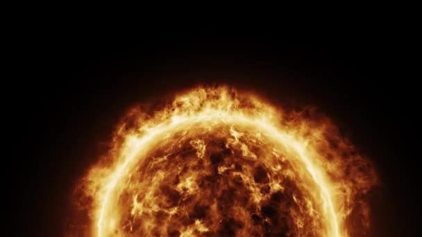 Animazione realistica del sole e della superficie solare. prominenza solare . — Video Stock