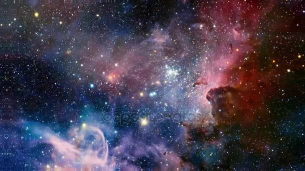 Nebulosa stellare. galassia nello spazio profondo. esplorazione dello spazio profondo. campi stellari e nebulose nello spazio — Video Stock