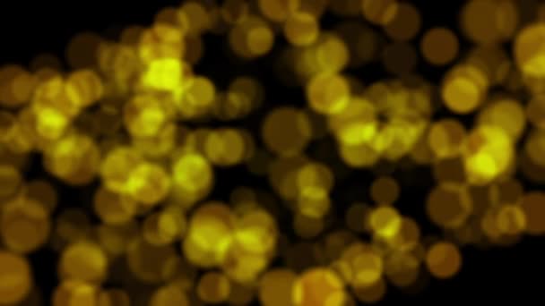 Fond abstrait avec des étincelles de bokeh brillantes. Particules d'or paillettes . — Video