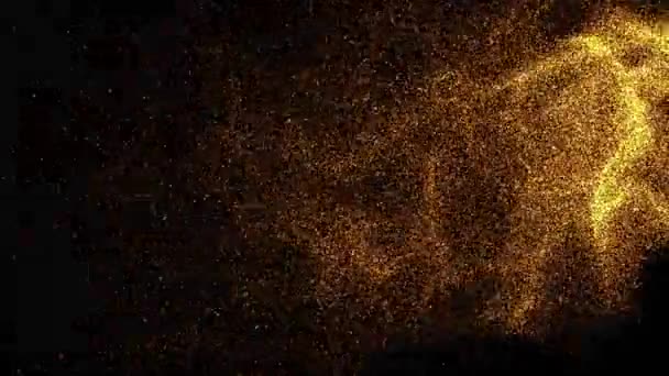 Beautiful abstract background of golden particles shining. seamless 4K loop video — Stock Video