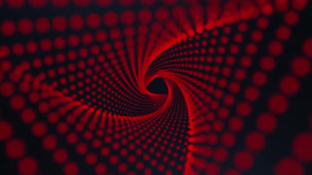 Abstraktní tunel částic. Pozadí rotujících barevných částic — Stock video