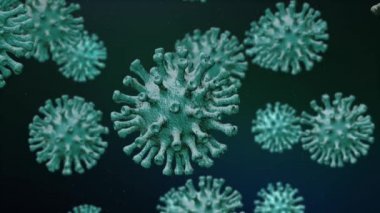 Gerçekçi 3D görüntüler Coronavirus SARS-CoV-2 Roman Coronavirüs 2019-nCoV Microscope virüsü