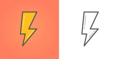 Açık renkli düz simgeler ya da siyah beyaz