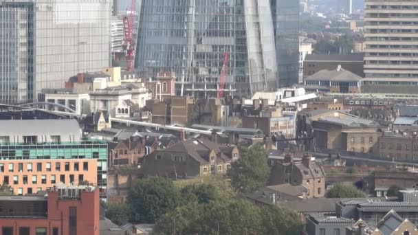 Londres Inglaterra Septiembre 2016 Ventanas Rascacielos Business Office Edificios London — Vídeos de Stock