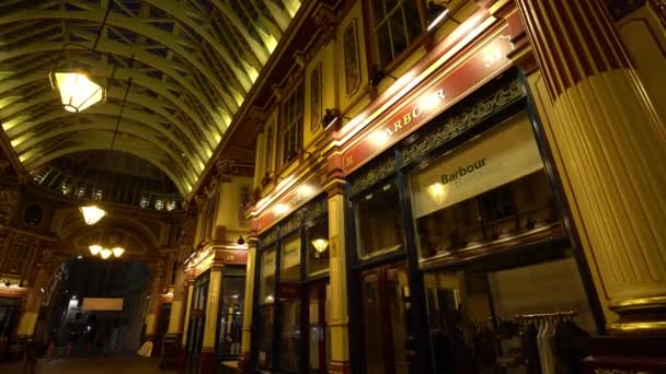 Hermoso Leadenhall Market Ciudad Londres Londres Inglaterra Septiembre 2016 — Vídeos de Stock