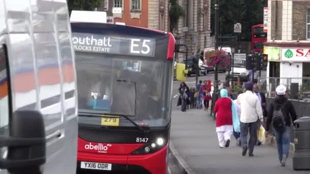 Londres Inglaterra Setembro 2016 Londres Cidade Ônibus — Vídeo de Stock