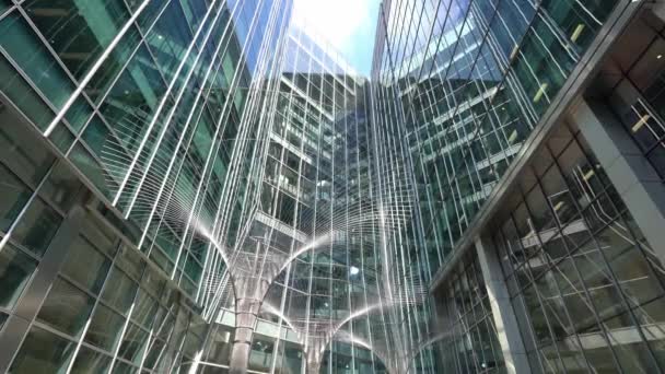 Londres Inglês Setembro 2016 Escritório Negócios Windows Skyscrapers Edifícios Londres — Vídeo de Stock