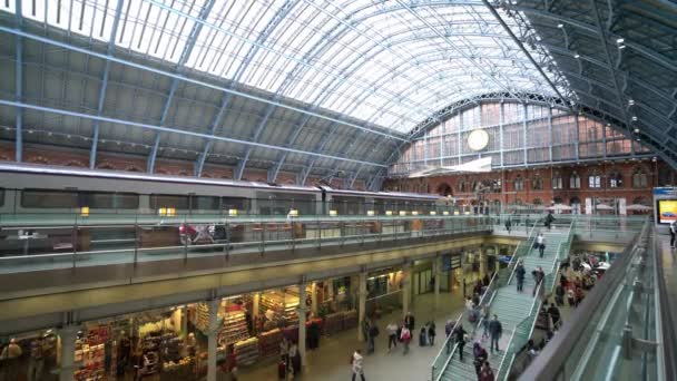 London England September 2016 Passagiere Bahnsteig Des Londoner Bahnhofs Paddington — Stockvideo