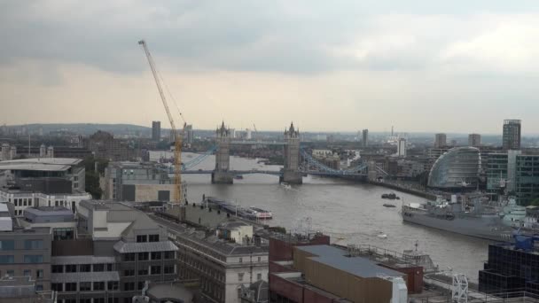 Londra Ngiltere Eylül 2016 Tower Köprü Londra Ngiltere — Stok video