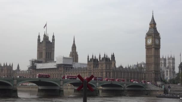 Houses Parliament Queen Elizabeth Tower Big Ben Στο Westminster London — Αρχείο Βίντεο