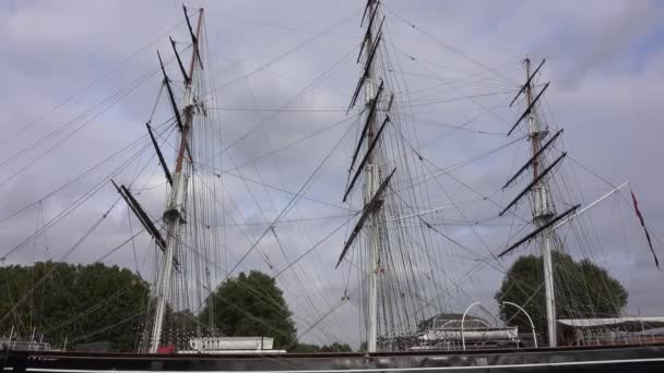 Cutty Sark Segelfartyg Och Museet Vid Greenwich London England September — Stockvideo