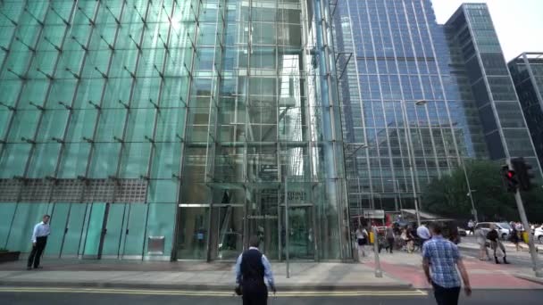 Лондон Англия Сентября 2016 Года Окна Небоскребов Бизнес Офис Здания — стоковое видео