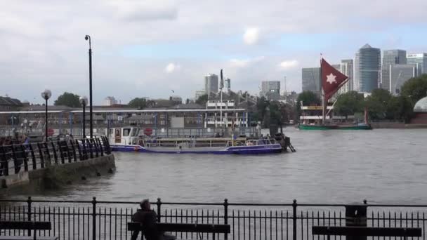 Vista Sobre River Thames Londres Greenwich Londres Englândia Setembro 2016 — Vídeo de Stock