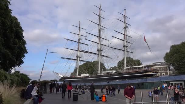 Cutty Sark Segelfartyg Och Museet Vid Greenwich London England September — Stockvideo