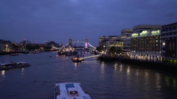 Londres Inglaterra Septiembre 2016 Vista Nocturna Ciudad — Vídeo de stock