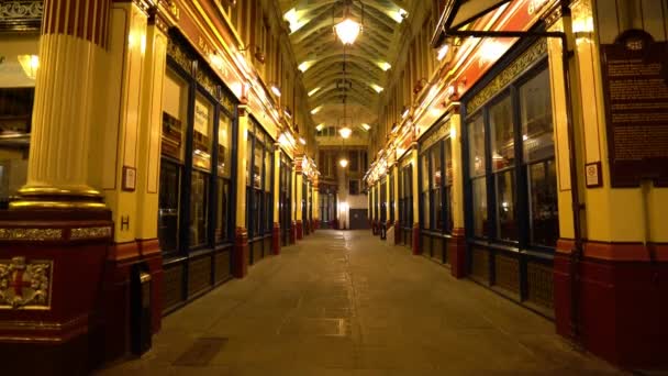 Piękny Leadenhall Market Londynie London Anglia Wrzesień 2016 — Wideo stockowe