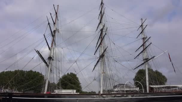 Cutty Sark Segelfartyg Och Museet Vid Greenwich London England September — Stockvideo