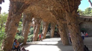 Barselona / İspanya, 2 Ekim 2016: güzel Park Guell Barselona