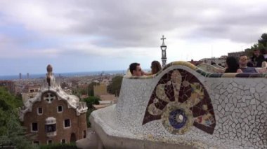Barselona / İspanya, 2 Ekim 2016: güzel Park Guell Barselona