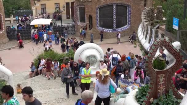 Barselona Spanya Ekim 2016 Güzel Park Guell Barselona — Stok video