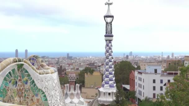 Barcelona Hiszpania Października 2016 Roku Piękny Park Guell Barcelonie — Wideo stockowe