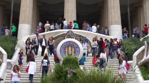 Barcelona Spanien Oktober 2016 Vackra Parc Güell Barcelona — Stockvideo