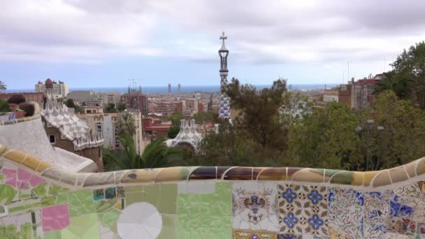 Barcelona Spanje Oktober 2016 Prachtig Park Güell Barcelona — Stockvideo