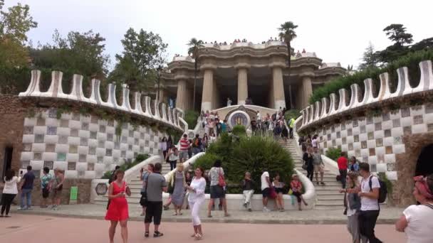 Barselona Spanya Ekim 2016 Güzel Park Guell Barselona — Stok video