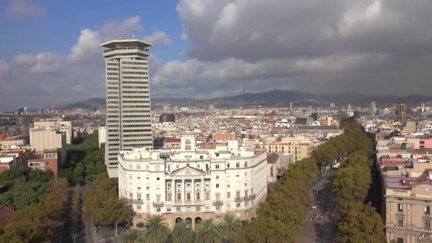 Blick Auf Die Wunderschöne Stadt Barcelona Spanien — Stockvideo