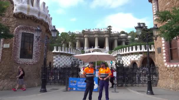 Barcelona Hiszpania Października 2016 Roku Piękny Park Guell Barcelonie — Wideo stockowe