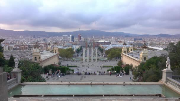 Blick Auf Die Wunderschöne Stadt Barcelona Spanien — Stockvideo