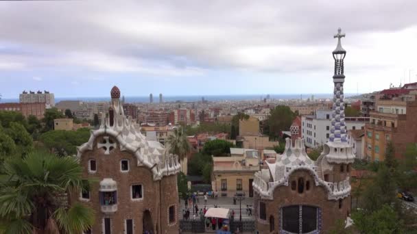 Barcelone Espagne Octobre 2016 Beau Parc Guell Barcelone — Video