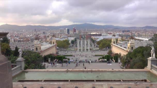 Pohled Krásné Město Barcelona Španělsku — Stock video