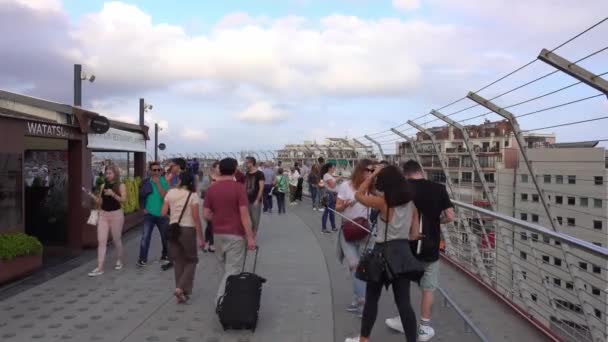 Вид Красивый Город Барселона Испании — стоковое видео