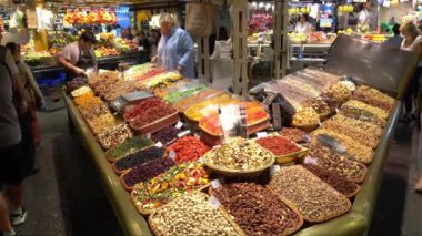Famous Bouqueria - biggest market hall in Barcelona - BARCELONA / SPAIN - OCTOBER 5, 2016