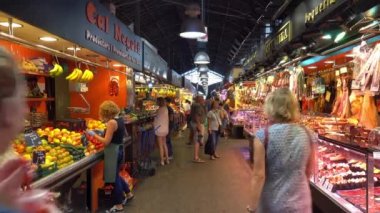 Famous Bouqueria - biggest market hall in Barcelona - BARCELONA / SPAIN - OCTOBER 5, 2016