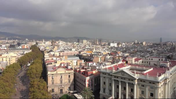 Vista Sulla Bellissima Città Barcellona Spagna — Video Stock