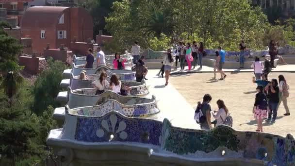 Barcelona Španělsko Října 2016 Krásný Park Güell Barceloně — Stock video