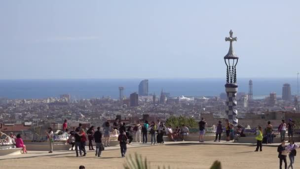 Barcelona Spanien Oktober 2016 Vackra Parc Güell Barcelona — Stockvideo