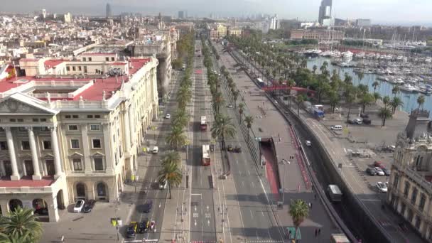 Vista Sulla Bellissima Città Barcellona Spagna — Video Stock